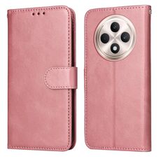 Per OPPO Reno12 F 5G Custodia per telefono in pelle con texture di vitello classica globale (oro rosa)