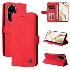 Per Honor 200 Pro Skin Feel Life Tree Custodia in pelle con bottoni in metallo (Rosso)