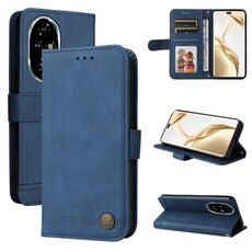 Per Honor 200 Pro Skin Feel Life Tree Custodia in pelle con bottoni in metallo (blu)