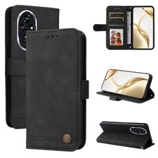 Per Honor 200 Skin Feel Life Tree Custodia in pelle con bottoni in metallo (nera)