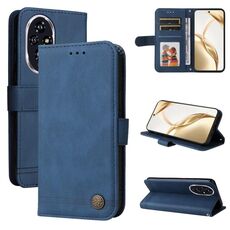 Per Honor 200 Skin Feel Life Tree Custodia in pelle con bottoni in metallo (blu)