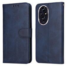 Custodia per telefono in pelle flip con texture classica per Honor 200 (blu)