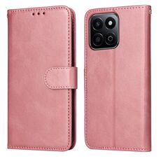 Custodia per telefono in pelle con texture di vitello classica per Honor Play 60 Plus (oro rosa)