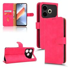 Custodia per telefono in pelle con vibrazione magnetica Skin Feel per Honor Play 60 Plus (rosa rossa)