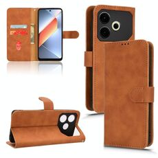 Custodia per telefono in pelle con vibrazione magnetica Skin Feel per Honor Play 60 Plus (marrone)