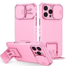 Custodia per telefono scorrevole Camshield con supporto stereoscopico per iPhone 16 Pro Max (rosa)
