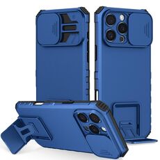 Custodia per telefono scorrevole Camshield con supporto stereoscopico per iPhone 16 Pro Max (blu)