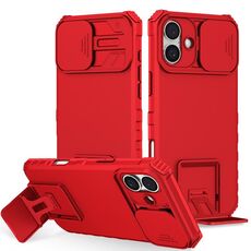 Custodia per telefono scorrevole Camshield per iPhone 16 Plus con supporto stereoscopico (rosso)