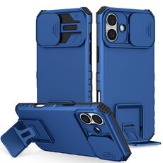 Custodia per telefono scorrevole Camshield con supporto stereoscopico per iPhone 16 (blu)