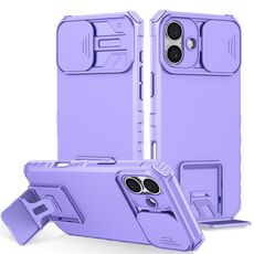 Custodia per telefono scorrevole Camshield con supporto stereoscopico per iPhone 16 (viola)