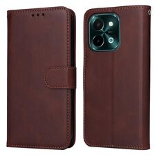 Per vivo Y28 4G Global Classic Custodia in pelle flip con texture di vitello (marrone)
