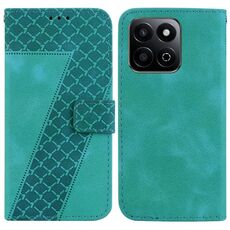 Custodia per telefono in pelle goffrata a forma di sette per Honor Play 60 Plus (verde)