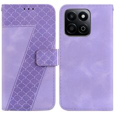 Custodia per telefono in pelle goffrata a forma di sette per Honor Play 60 Plus (viola)
