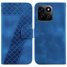Custodia per telefono in pelle goffrata a forma di sette per Honor Play 60 Plus (blu)