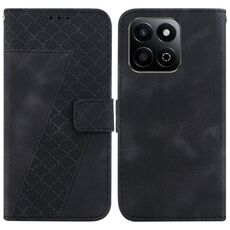 Custodia per telefono in pelle goffrata a forma di sette per Honor Play 60 Plus (nera)