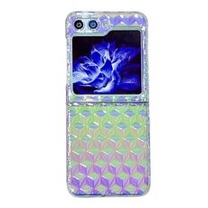 Per Samsung Galaxy Z Flip6 Custodia per PC con texture a diamante colorato (sfumatura rosa verde)