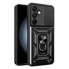 Per Samsung Galaxy S24 FE 5G Cover per fotocamera scorrevole Design TPU + Custodia per PC (Nero)