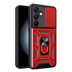 Per Samsung Galaxy S24 FE 5G Custodia per fotocamera scorrevole in TPU+PC (rosso)