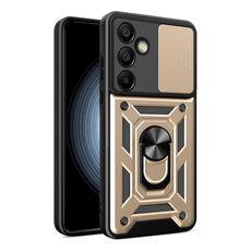 Per Samsung Galaxy S24 FE 5G Cover per fotocamera scorrevole Design TPU + Custodia per PC (Oro)