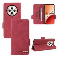 Per custodia per telefono in pelle con chiusura magnetica OPPO Reno12 F 5G / 4G (rossa)