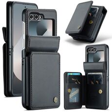 Per Samsung Galaxy Z Flip6 5G CaseMe C22 PC+TPU Business Style RFID Antifurto Custodia in Pelle per Telefono (Nero)
