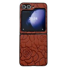 Custodia protettiva per telefono con motivo floreale Impression per Samsung Galaxy Z Flip6 (marrone)