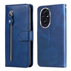 Custodia per cellulare in pelle con cerniera alla moda per Honor 200 (blu)