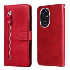 Custodia per telefono in pelle con cerniera For Honor 200 Fashion Calf Texture (rosso)