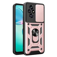 Per Honor 200 Custodia scorrevole per fotocamera con design TPU + custodia per PC (oro rosa)