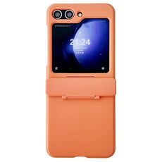 Custodia per telefono antiurto a copertura totale per Samsung Galaxy Z Flip6 Skin Feel PC (arancione)