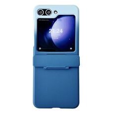 Per Samsung Galaxy Z Flip6 Custodia protettiva antiurto per PC con copertura totale (blu scuro + blu chiaro)