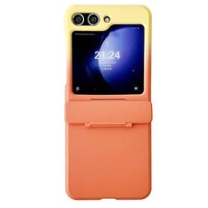 Per Samsung Galaxy Z Flip6 Custodia protettiva antiurto per PC con copertura totale (arancione+giallo)