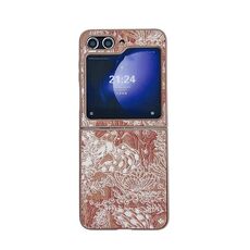 Per Samsung Galaxy Z Flip6 Custodia per telefono a copertura totale in stile ricamo (arancione)