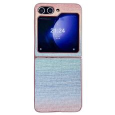 Per Samsung Galaxy Z Flip6 Custodia per PC in pelle color illusorio (rosa)