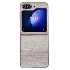 Per Samsung Galaxy Z Flip6 Custodia per PC in pelle color illusorio (caffè)