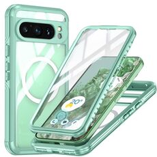 Custodia impermeabile trasparente IP65 Life per Google Pixel 9/9 Pro RedPepper (verde)