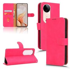 Custodia per telefono in pelle con vibrazione magnetica Skin Feel per vivo S19 (rosa rossa)