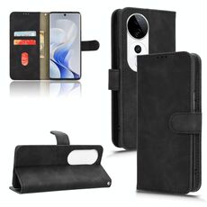 Per vivo S19 Pro / V40 Custodia per telefono in pelle con vibrazione magnetica Skin Feel (nera)
