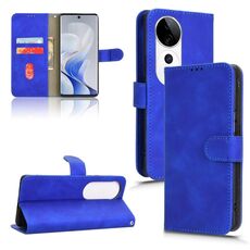 Per vivo S19 Pro / V40 Custodia per telefono in pelle con vibrazione magnetica Skin Feel (blu)