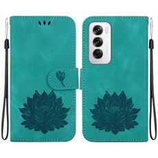 Per OPPO Reno12 5G Custodia per telefono in pelle goffrata Global Lotus (verde)