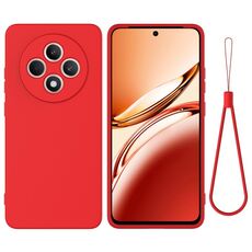 Per OPPO Reno12 F 5G Custodia antiurto in silicone liquido di colore puro (rosso)