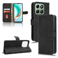 Custodia per telefono in pelle magnetica con chiusura magnetica per Honor X6b (nera)