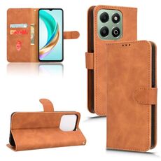 Custodia per telefono in pelle con vibrazione magnetica Skin Feel per Honor X6b (marrone)