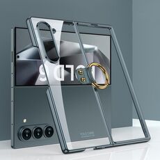 Per Samsung Galaxy Z Fold6 Custodia per telefono galvanica GKK con anello (verde)