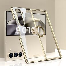 Per Samsung Galaxy Z Fold6 Custodia per telefono galvanica GKK con anello (oro)
