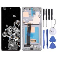 Per Samsung Galaxy S20 Ultra 4G/5G SM-G988 6,67 pollici OLED LCD Screen Digitizer Assembly completo con telaio (grigio)