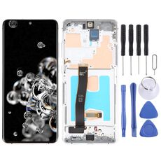 Per Samsung Galaxy S20 Ultra 4G/5G SM-G988 6,67 pollici OLED LCD Screen Digitizer Assembly completo con telaio (argento)