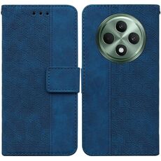 Per OPPO Reno12 F 5G Custodia per telefono in pelle goffrata geometrica (blu)