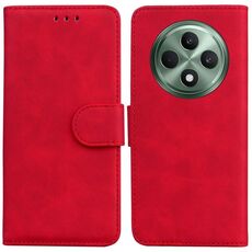 Per OPPO Reno12 F 5G Custodia in pelle Flip Skin Feel Pure Color (rosso)