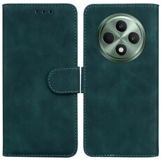 Per OPPO Reno12 F 5G Skin Feel Custodia in pelle flip in puro colore (verde)